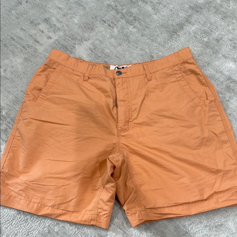 Mountain Khakis Orange Flat Front Shorts Lightweight Cotton